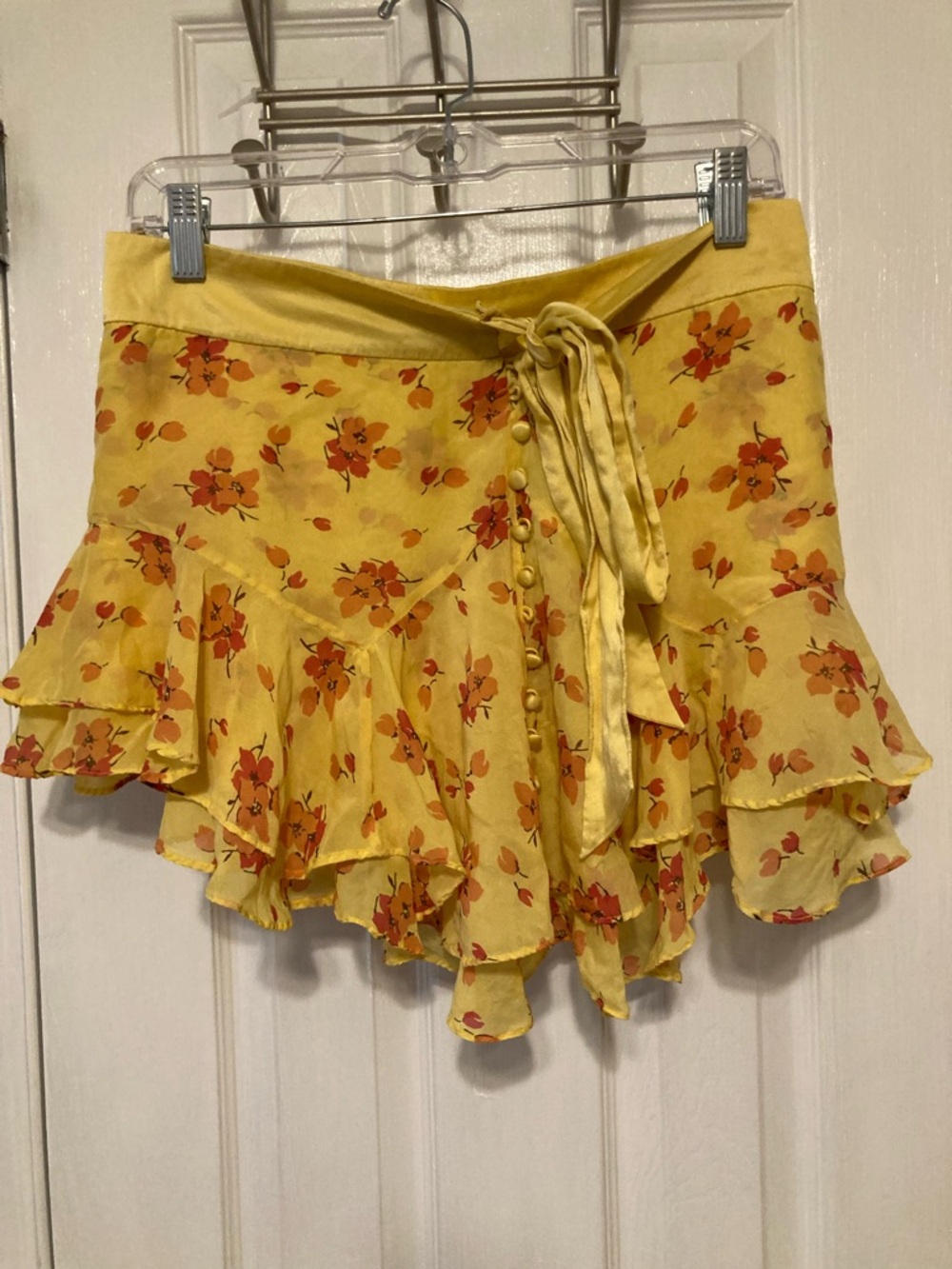 Vintage Y2K Abercrombie & Fitch Silk Floral Micro Mini Skirt